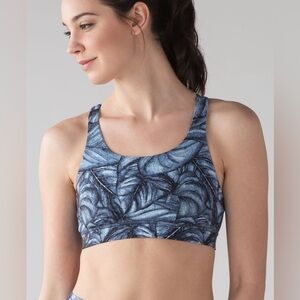 Lululemon Energy Sports Bra 6 Mini Concrete Jungle Alpine White Multi